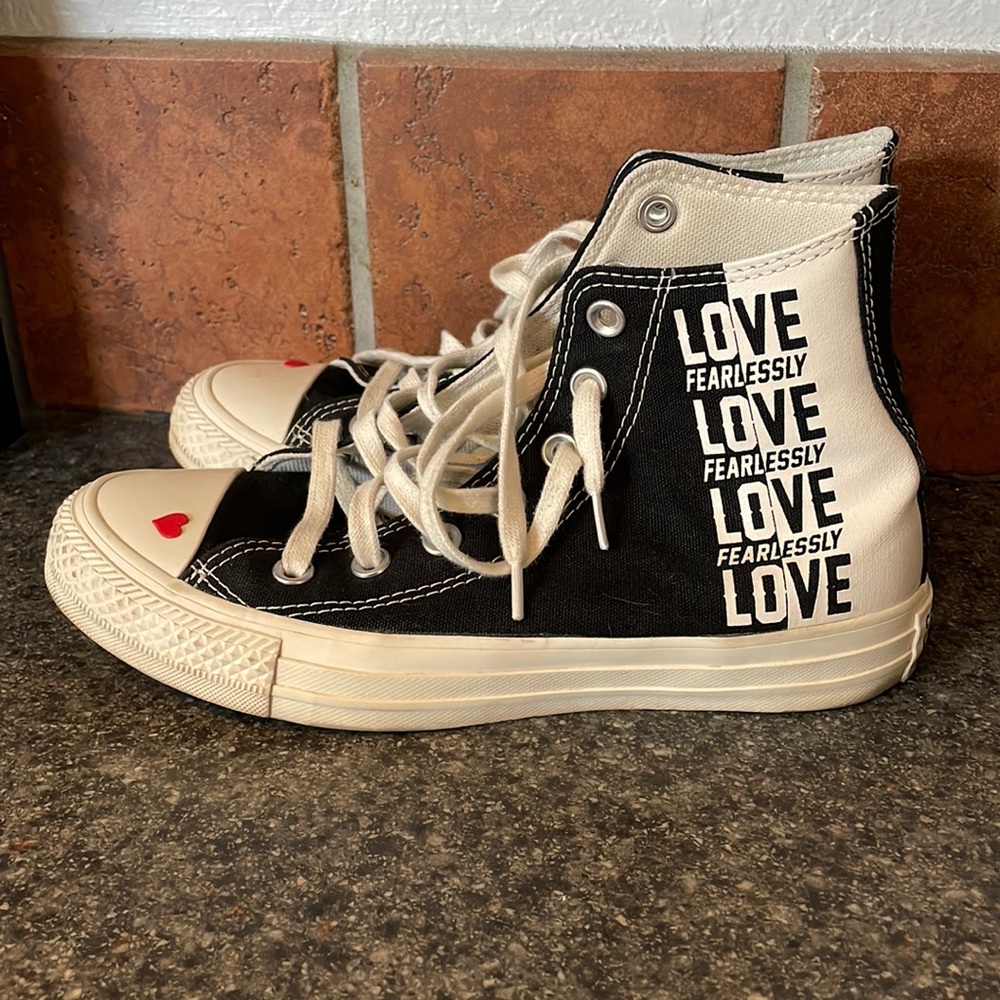 Converse CTAS Hi Black Egret University Red Men's 4 Women's 6